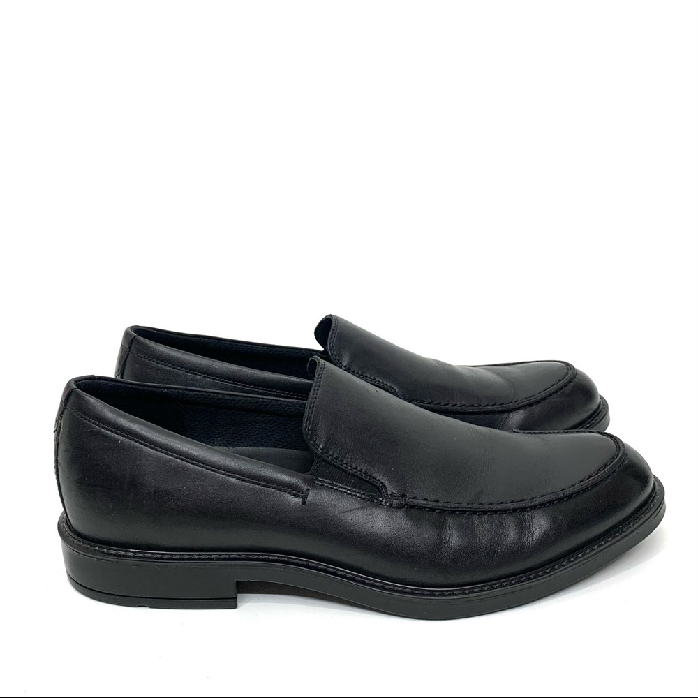 ECCO Vitrus Men’s Solid Black Slip On Rounded Almond Toe Loafers Size EU46 US 12